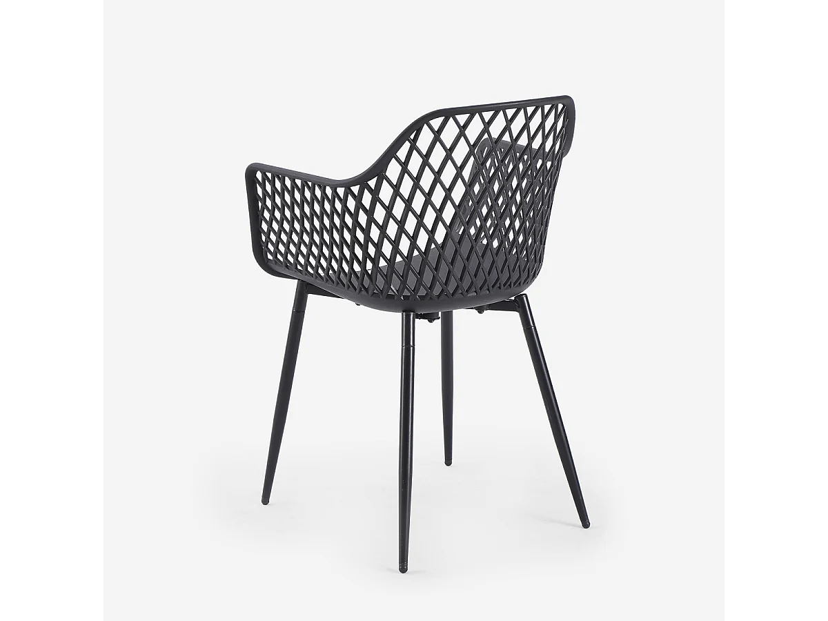 Moderne Design-Küchenstuhl aus Polypropylen mit Armlehnen Vetra - Schwarz