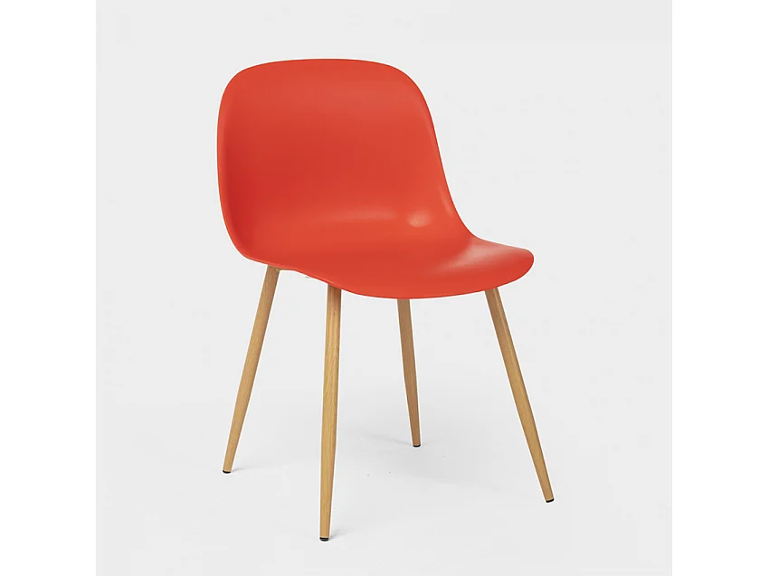 Stühle im skandinavischen Design für Küche Esszimmer Restaurant Sleek - Rot