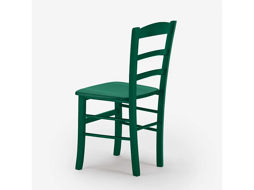 Silla Comedor Madera Haya Rústica para bar y tabernas Paesana Wood - Verde oscuro