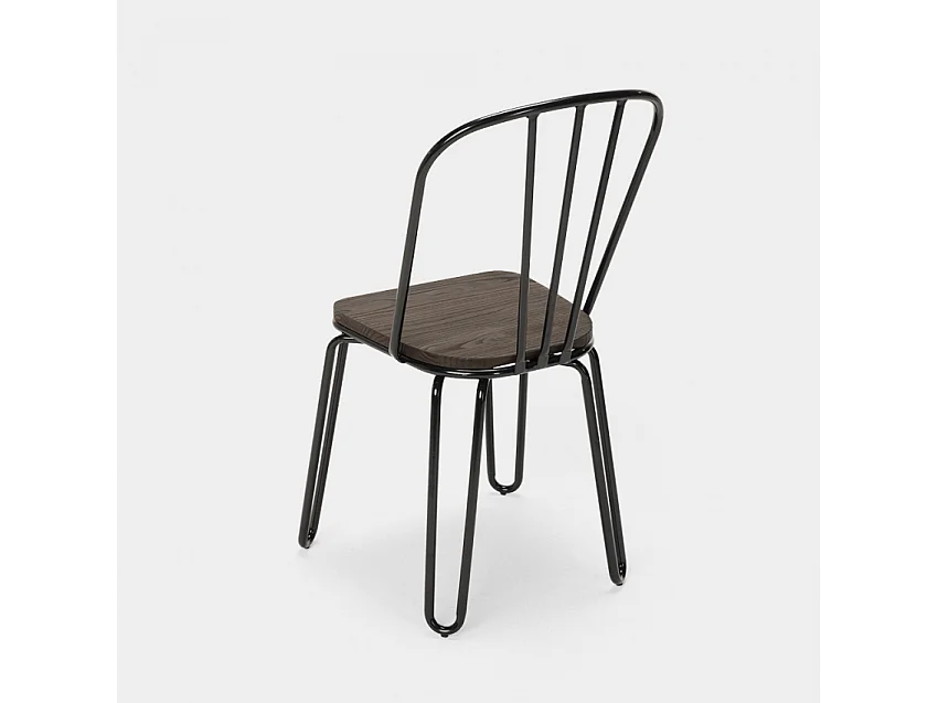 sedie industrial acciaio per bar e cucina design ferrum - Nero