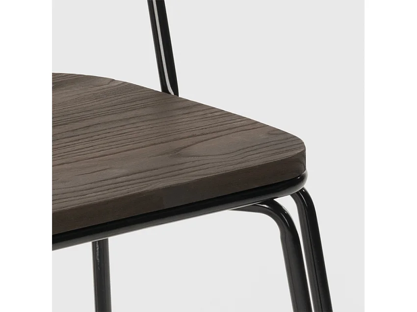 sedie industrial acciaio per bar e cucina design ferrum - Nero