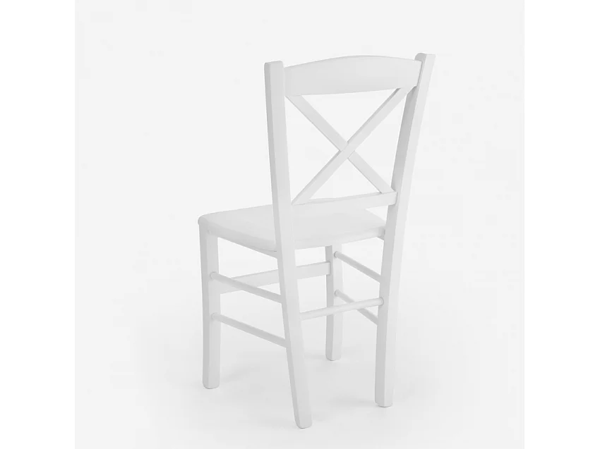Sedia in legno classica rustica ristorante sala da pranzo bar Venezia Croce - Bianco