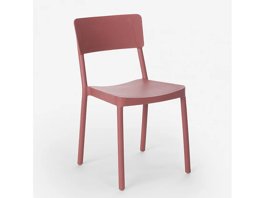 Stuhl aus Polypropylen in modernem Design für Küche Bar Restaurant Garten Liner - Rot