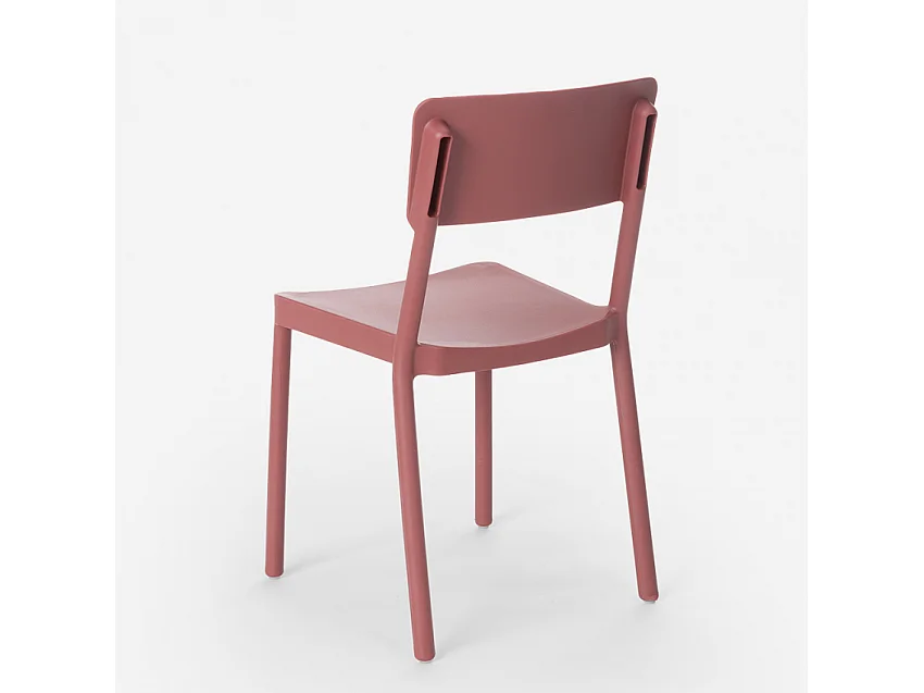 Stuhl aus Polypropylen in modernem Design für Küche Bar Restaurant Garten Liner - Rot