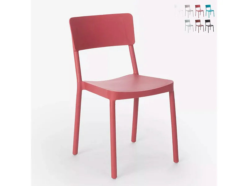 Stuhl aus Polypropylen in modernem Design für Küche Bar Restaurant Garten Liner - Rot