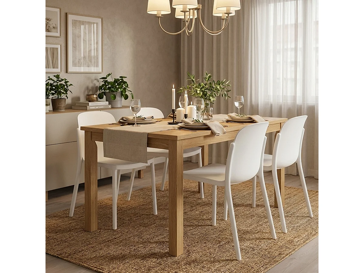 Chaise de cuisine salle à manger restaurant au design moderne Helene - Blanc