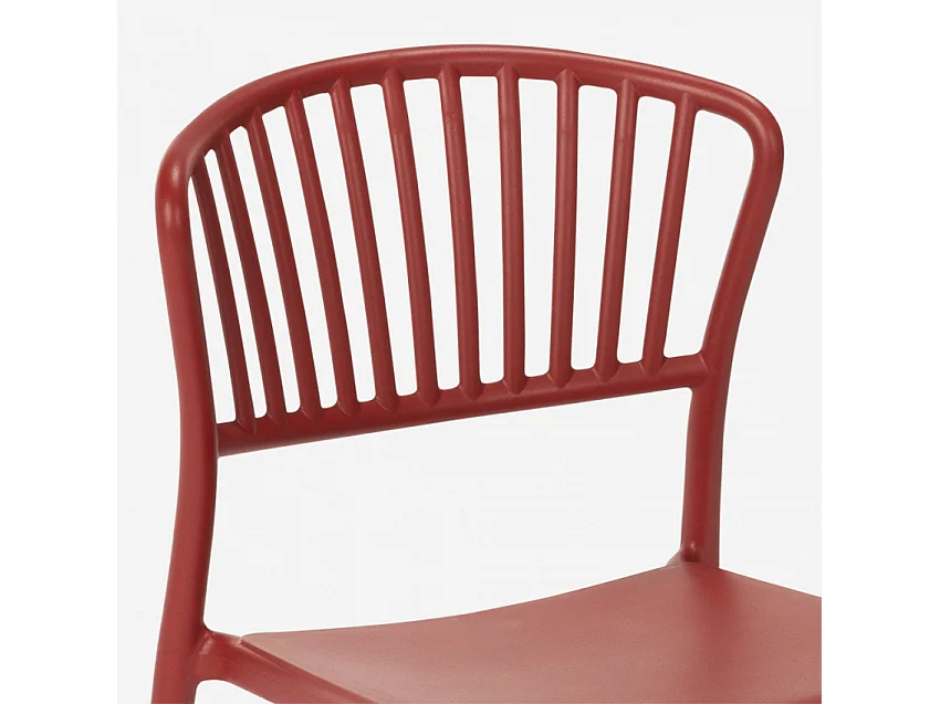 Sedia design moderno in polipropilene per cucina bar ristorante esterno Vivienne - Rosso