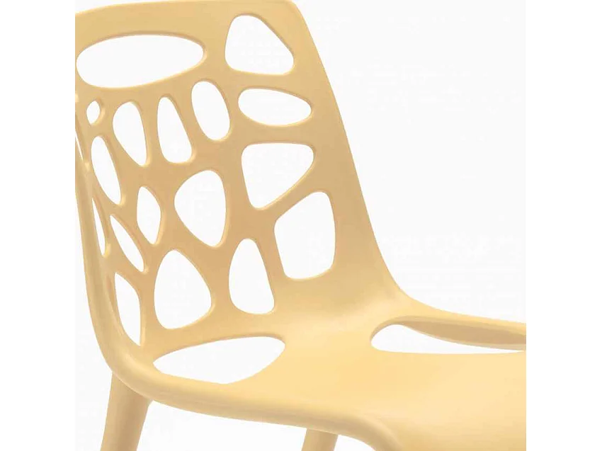 Silla polipropileno anti uv diseño moderno Gelateria cocina cafetería - Beige