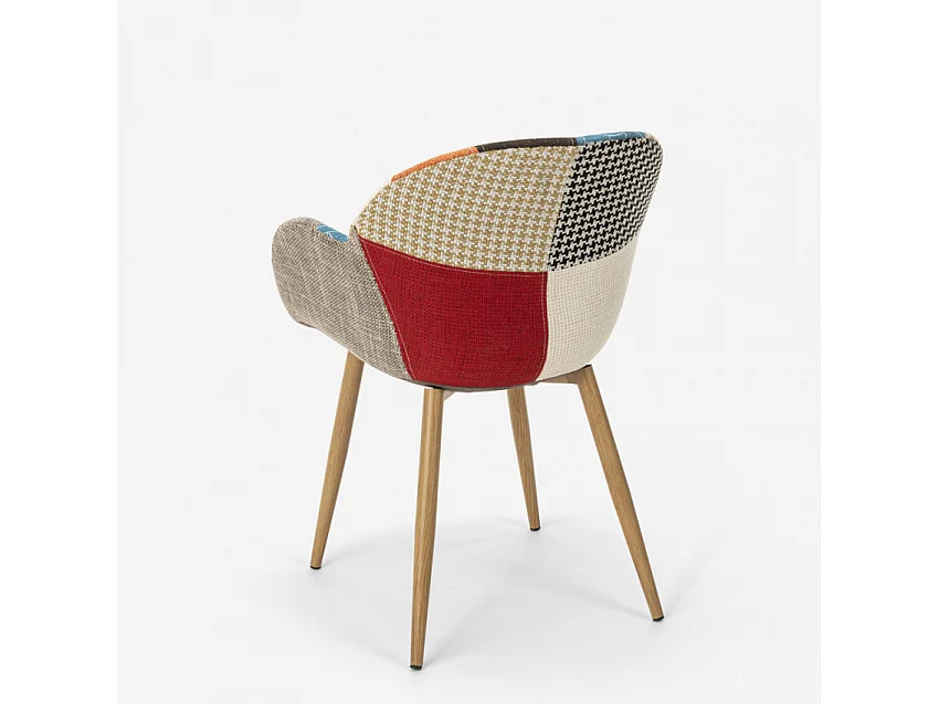 Sedia poltrona design patchwork nordico salotto cucina studio Finch - Patchwork 1