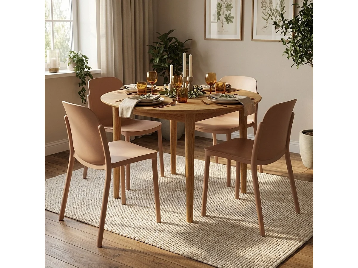 Chaise de cuisine salle à manger restaurant au design moderne Helene - Rose