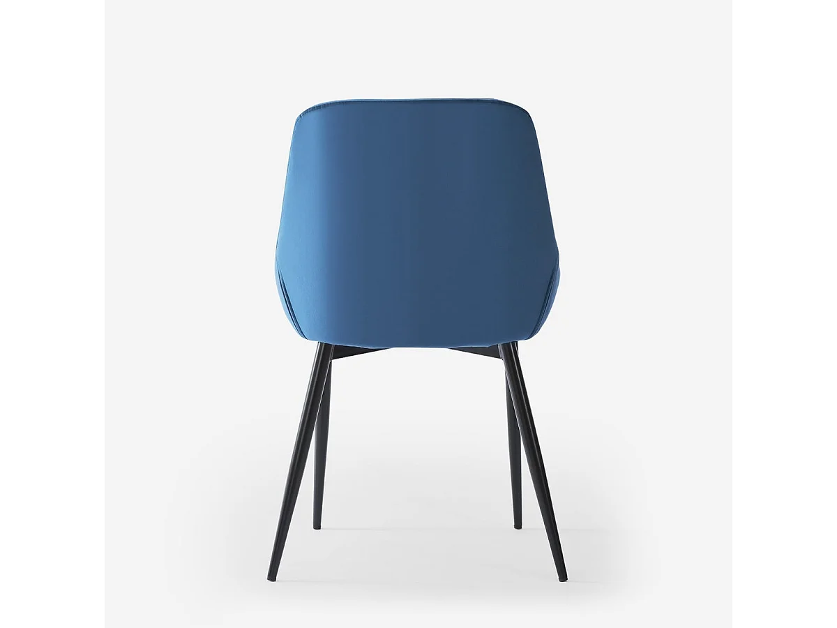 Stuhl gepolstert modern aus Samt für Küche Esszimmer Jarva - Hellblau