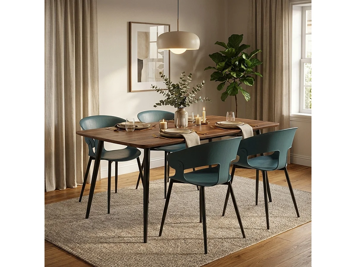 Stuhl im modernen Design aus Metall und Polypropylen für Küche Bar Restaurant Evelyn - Blau