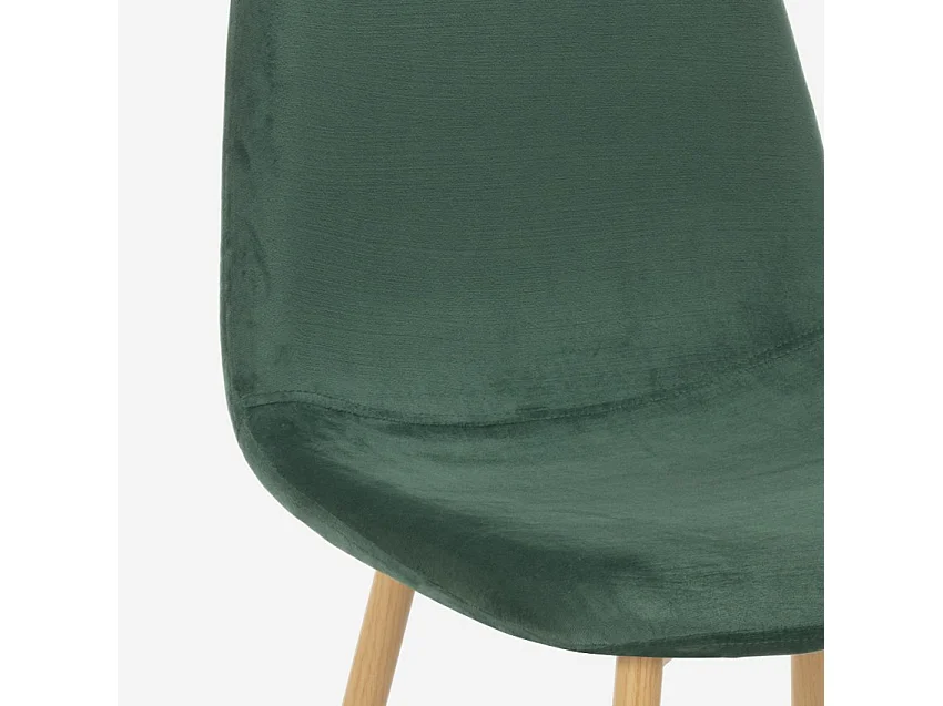 Sedia design nordico gambe legno tessuto cucina bar ristorante Salmon - Verde