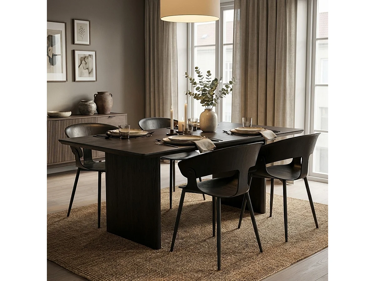 Silla de comedor de diseño moderno para bar y restaurante Evelyn - Negro