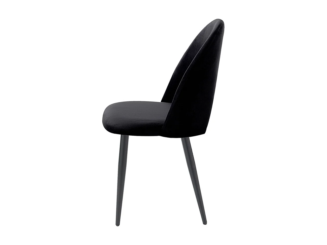 Set 4 sedie da cucina sala da pranzo design moderno in velluto Bounty - Nero
