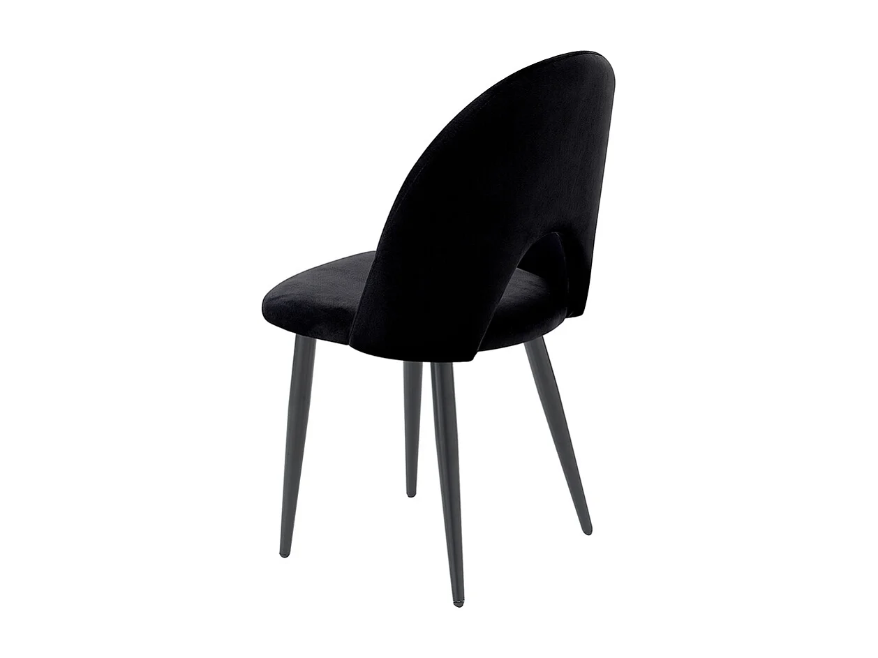 Set 4 sedie da cucina sala da pranzo design moderno in velluto Bounty - Nero