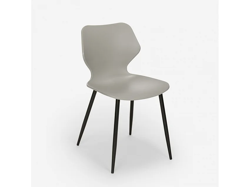 Silla de diseño moderno metal polipropileno restaurante comedor Ladysmith - Gris