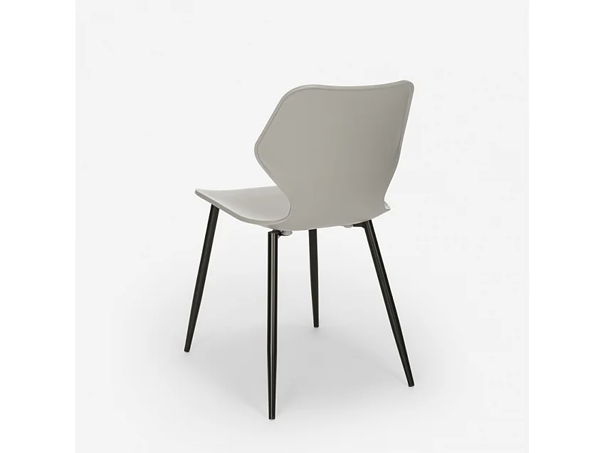 Silla de diseño moderno metal polipropileno restaurante comedor Ladysmith - Gris