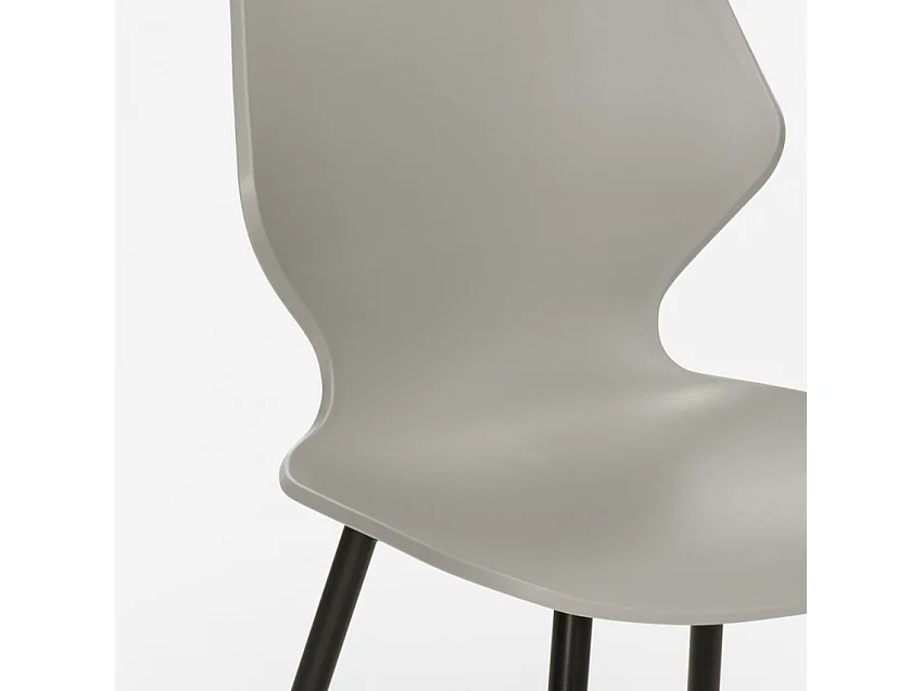 Silla de diseño moderno metal polipropileno restaurante comedor Ladysmith - Gris