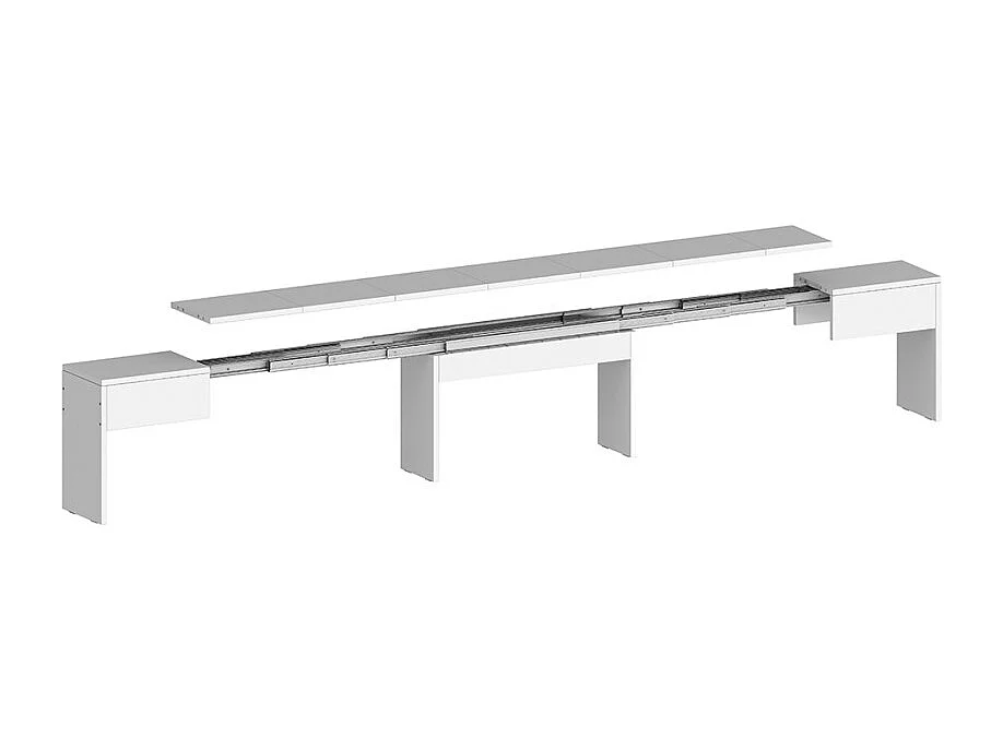 Panca per tavolo da pranzo consolle allungabile 66-290cm Pratika B - Bianco Lucido