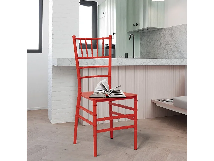 Stock 20 sillas estilo clásico para ceremonias, bodas, catering Chiavarina X - Rojo