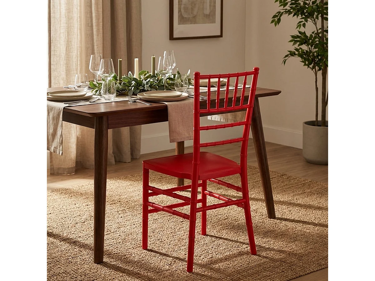 Stock 20 sillas estilo clásico para ceremonias, bodas, catering Chiavarina X - Rojo