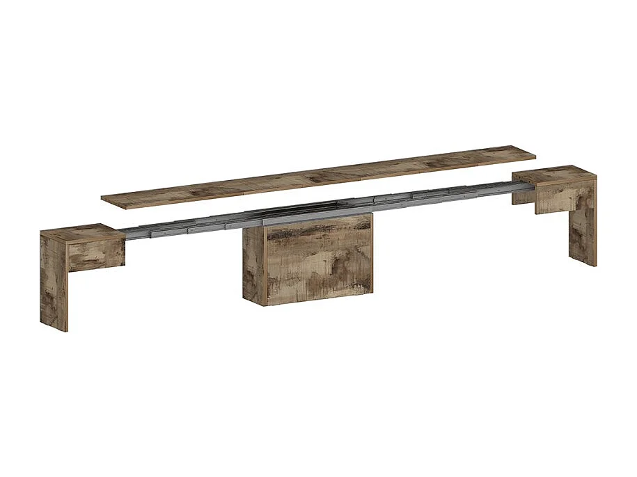 Juego de 2 bancos extensibles 66 - 290 cm para mesa de comedor Pratika A + B - Natural