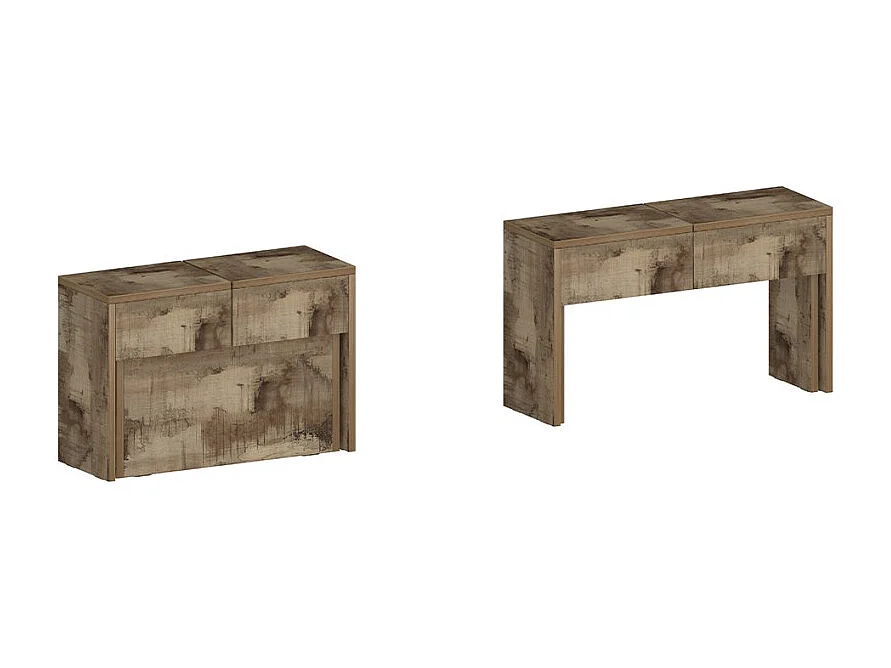 Juego de 2 bancos extensibles 66 - 290 cm para mesa de comedor Pratika A + B - Natural