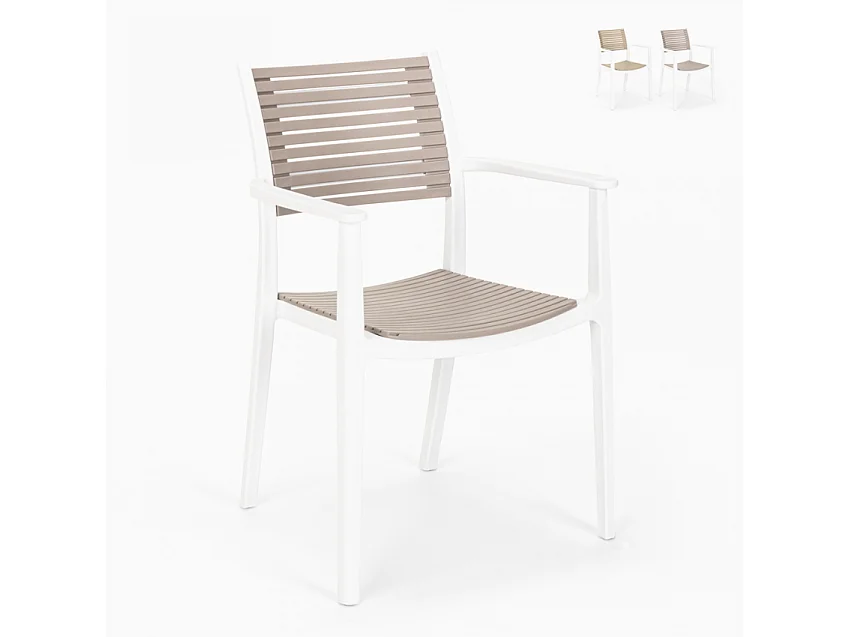 Chaise de cuisine bar restaurant extérieur design en polypropylène Orion - Gris