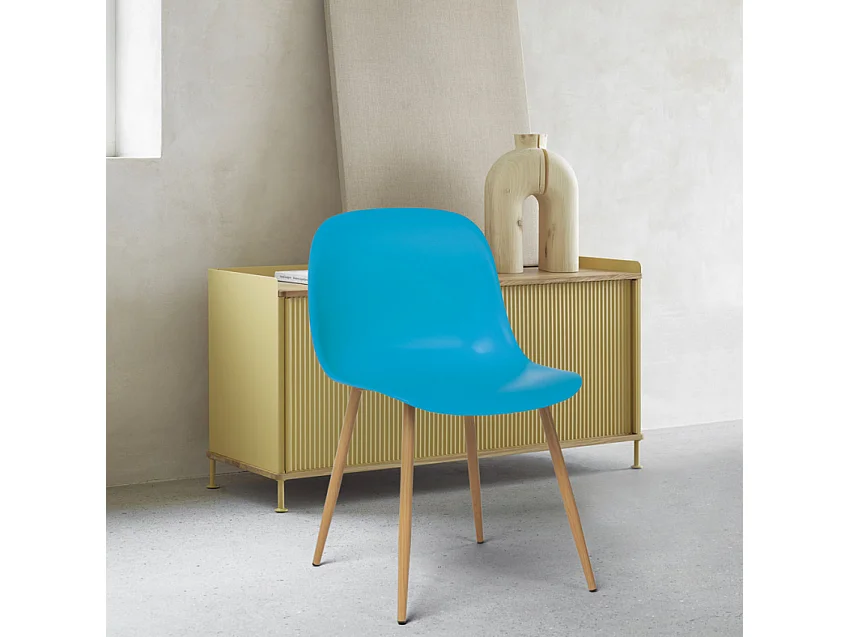 Stühle im skandinavischen Design für Küche Esszimmer Restaurant Sleek - Blau