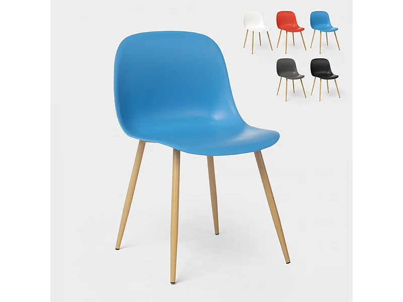 Stühle im skandinavischen Design für Küche Esszimmer Restaurant Sleek - Blau