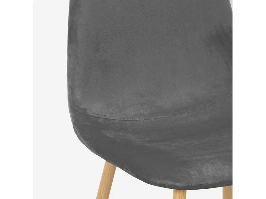 Stuhl Design Nordic Beine Holz Stoff Küche Bar Restaurant Salmon - Grau