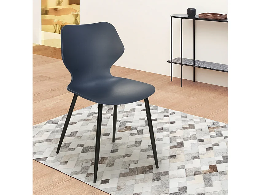 Stuhl in modernem Design Polypropylen Metall Esszimmer Restaurant Ladysmith - Blau