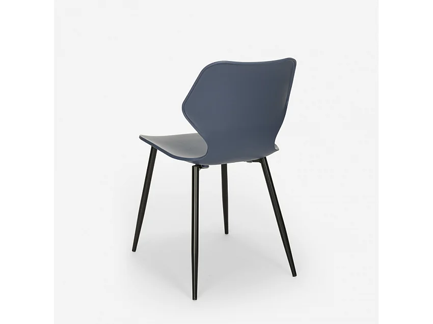 Silla de diseño moderno metal polipropileno restaurante comedor Ladysmith - Azul Marino