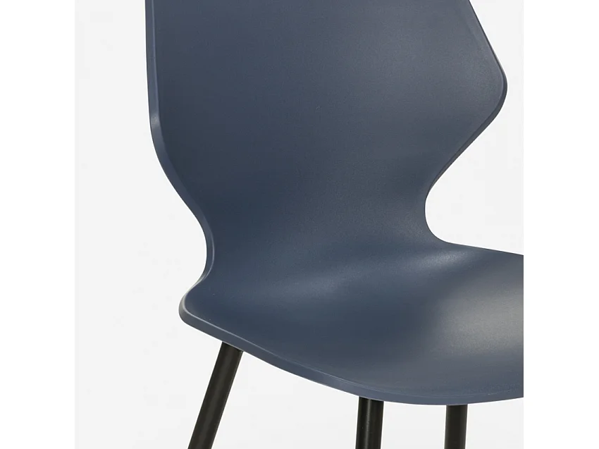 Silla de diseño moderno metal polipropileno restaurante comedor Ladysmith - Azul Marino