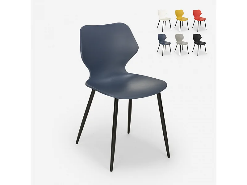 Stuhl in modernem Design Polypropylen Metall Esszimmer Restaurant Ladysmith - Blau