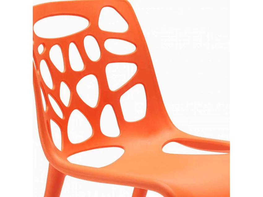 Silla polipropileno anti uv diseño moderno Gelateria cocina cafetería - Naranja