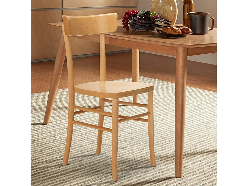 Silla de madera rústica clásica para comedor cocina bar restaurante Milano - Natural