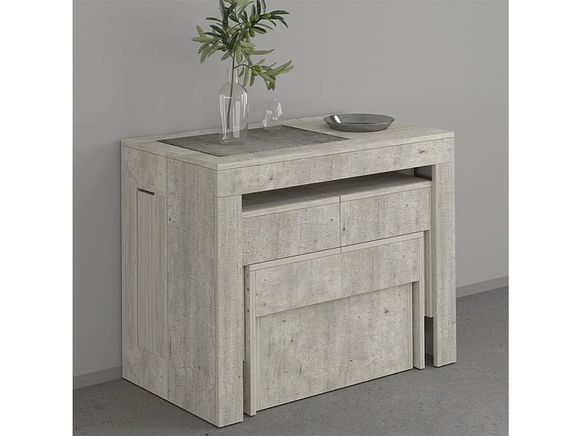 Juego de 2 bancos extensibles 66 - 290 cm para mesa de comedor Pratika A + B - Beige