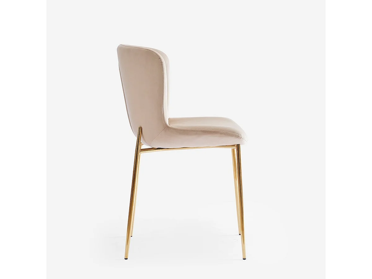 Stuhl aus Stoff Design Esszimmer mit goldfarbenen Beinen Virin - Beige