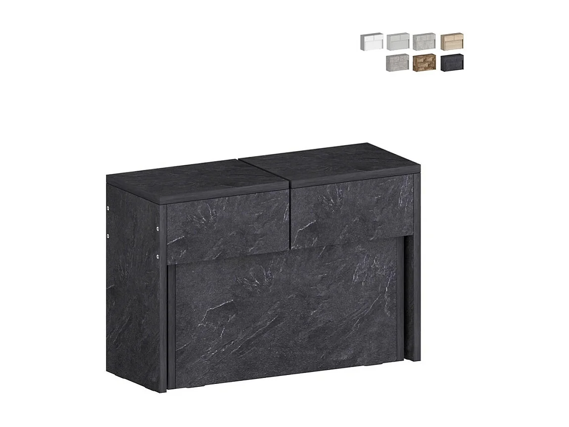 Panca allungabile 66-290cm per tavolo da pranzo consolle Pratika A - Antracite