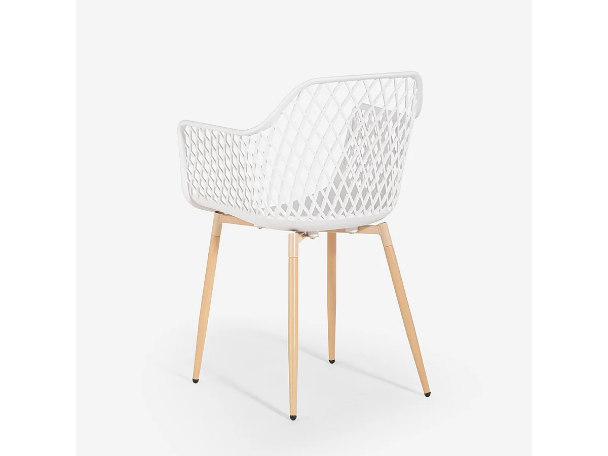 Moderne Design-Küchenstuhl aus Polypropylen mit Armlehnen Vetra - Weiß