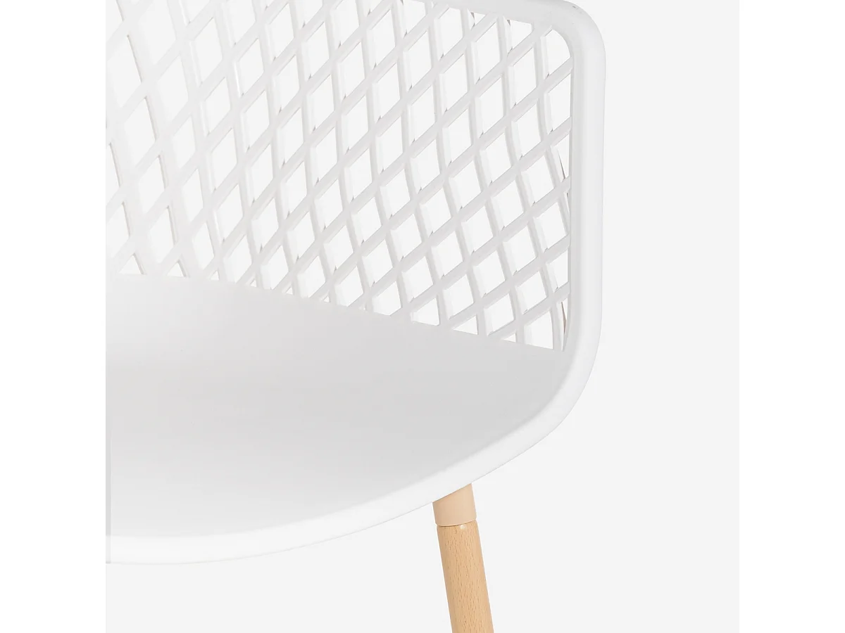 Moderne Design-Küchenstuhl aus Polypropylen mit Armlehnen Vetra - Weiß