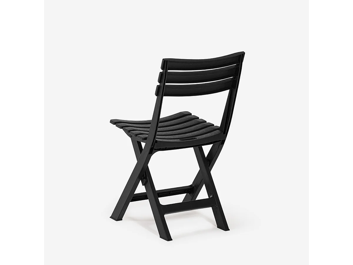 Sedia pieghevole salvaspazio in polipropilene bianco nero da giardino Closy - Nero