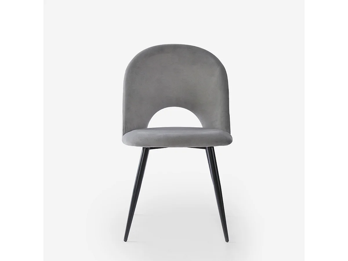 Stuhl modern aus Samt gepolstert Esszimmer Küche Zarda - Grau