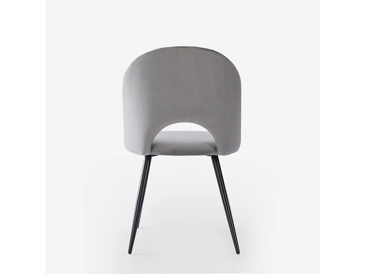 Stuhl modern aus Samt gepolstert Esszimmer Küche Zarda - Grau
