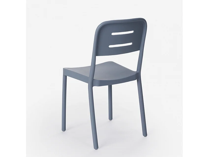 Silla de diseño moderno de polipropileno para bar, cocina, restaurante y jardín Mose - Gris claro