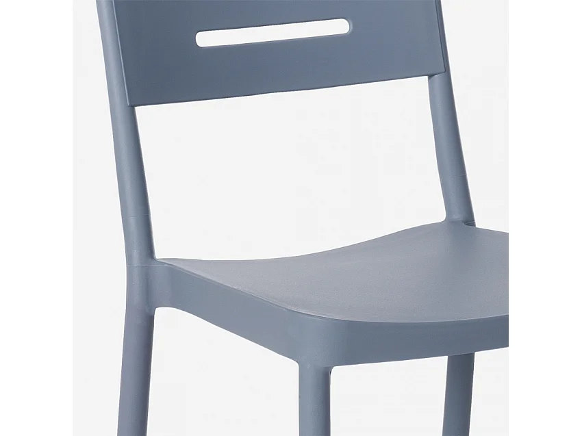 Silla de diseño moderno de polipropileno para bar, cocina, restaurante y jardín Mose - Gris claro
