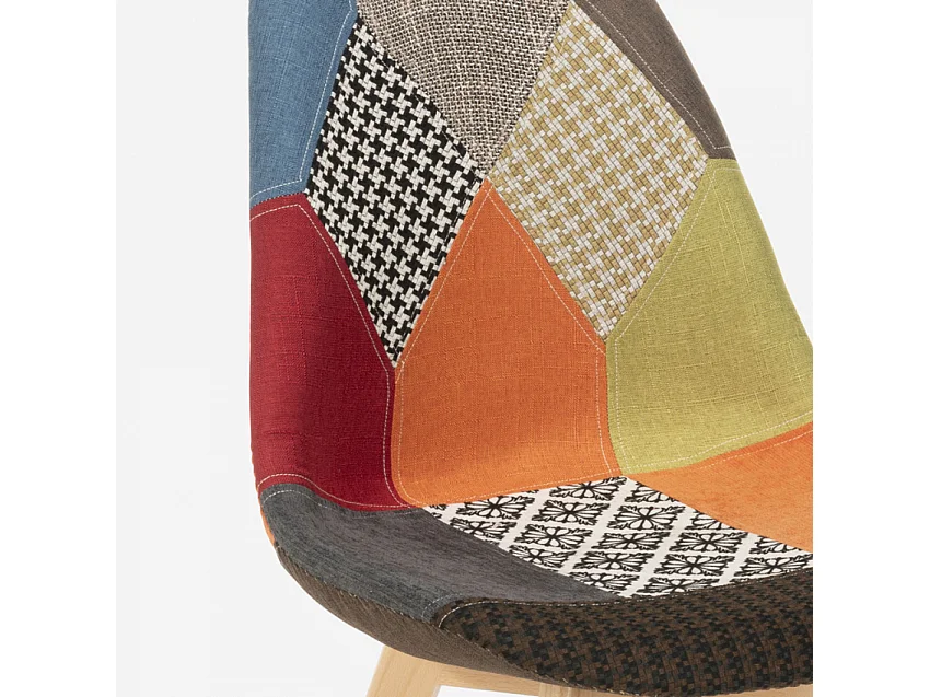 Silla de comedor de diseño nórdico con cojín Dolphin - Patchwork 3