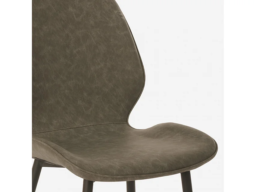 Sedia design moderno similpelle metallo per cucina bar ristorante Lyna - Grigio